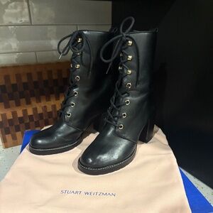 Stuart Weismann 8.5 black leather bootie